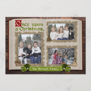 Tarjeta de Navidades fotográficos de libro de hist
