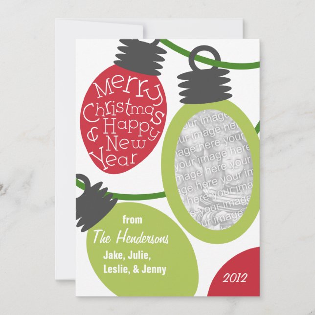 Tarjeta de Navidades fotográficos de luces obstrui (Anverso)