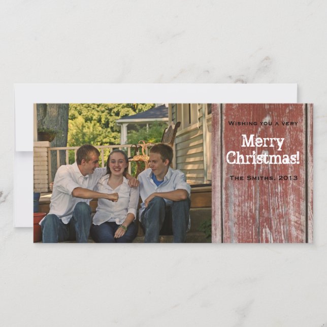 Tarjeta de Navidades fotográficos de madera de pin (Anverso)