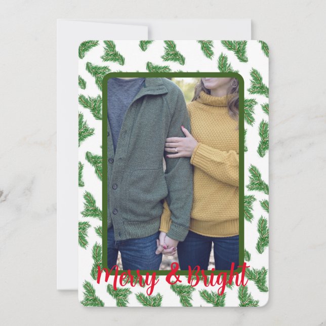 Tarjeta de Navidades fotográficos de mora y brilla (Anverso)