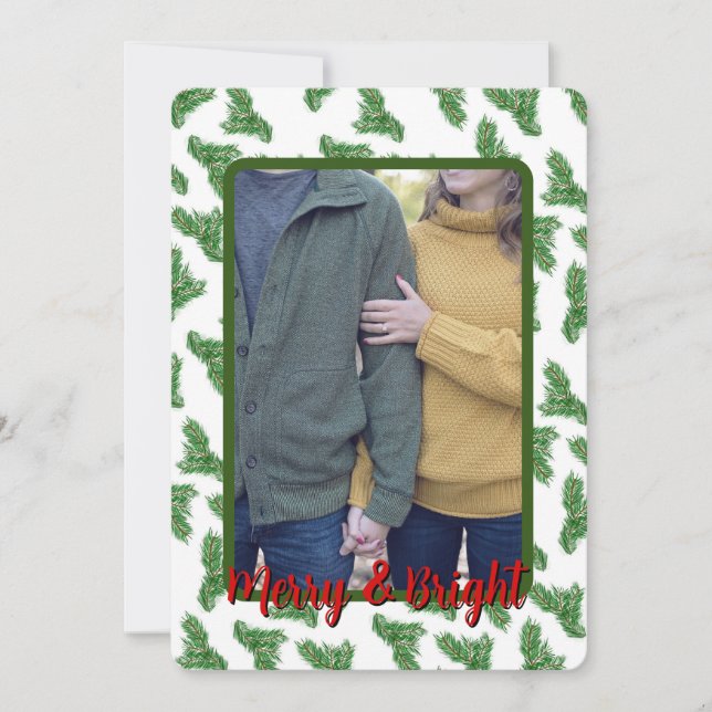 Tarjeta de Navidades fotográficos de mora y brilla (Anverso)