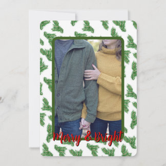 Tarjeta de Navidades fotográficos de mora y brilla