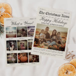 Tarjeta de Navidades fotográficos de periódicos<br><div class="desc">Retroceda en el tiempo de esta temporada navideña con nuestra encantadora tarjeta de Navidades fotográficos de periódicos de inspiración vintage. Esta tarjeta única está diseñada para evocar el encanto y la nostalgia de antaño, con un fondo de color alabastro que complementa con gusto el tipo de letra de caligrafía vintage....</div>