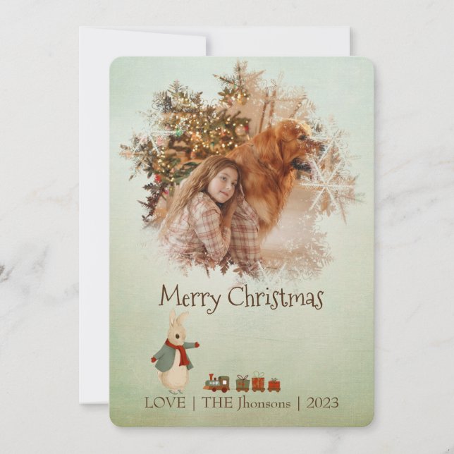 Tarjeta de Navidades fotográficos de Peter Rabbit (Anverso)