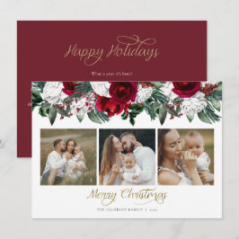 Tarjeta de Navidades fotográficos de pino floral d