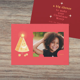 Tarjeta de Navidades fotográficos de queso grande