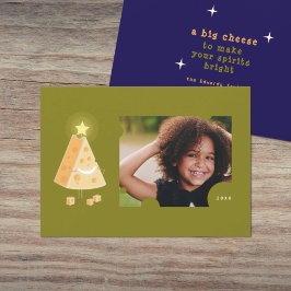 Tarjeta de Navidades fotográficos de queso grande