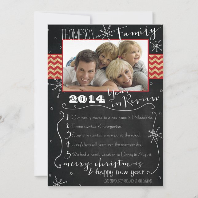 Tarjeta de Navidades fotográficos de revisión de a (Anverso)