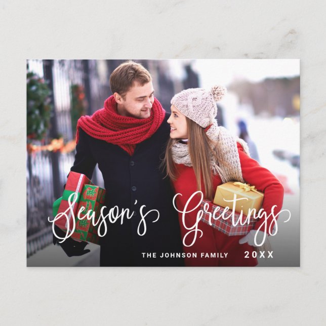 Tarjeta de Navidades FOTOGRÁFICOS de saludos de te (Anverso)