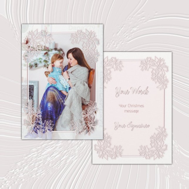 Tarjeta de Navidades fotográficos de Sheer Poinset (Subido por el creador)