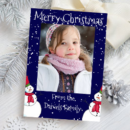 Tarjeta de Navidades fotográficos de Snowman perso