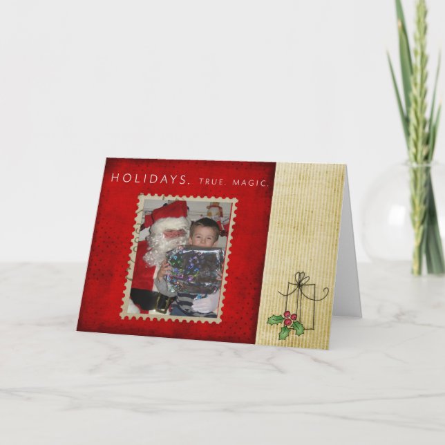 Tarjeta de Navidades fotográficos de vacaciones (Anverso)