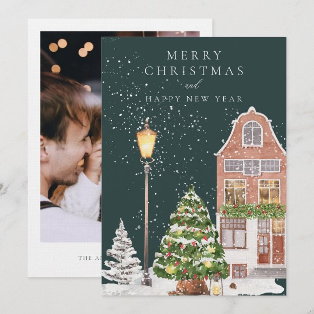 Tarjeta de Navidades fotográficos de Winhouse (Anverso / Reverso)