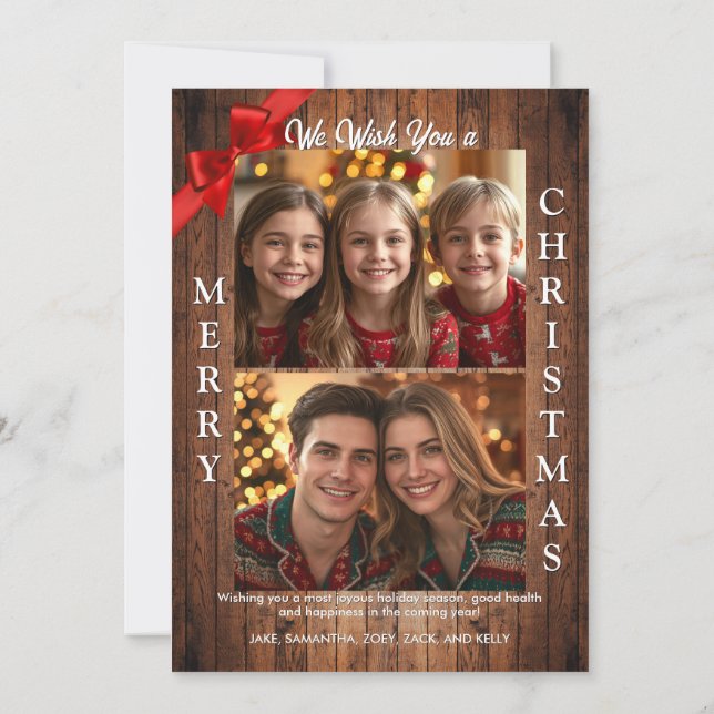 Tarjeta de Navidades fotográficos Deck the Halls 3 (Reverso)