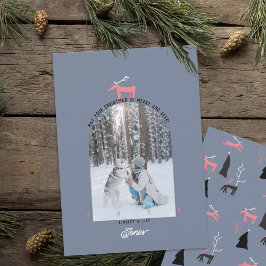 Tarjeta de Navidades fotográficos Deer & Arch