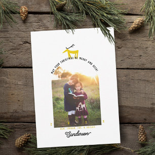 Tarjeta de Navidades fotográficos Deer & Arch