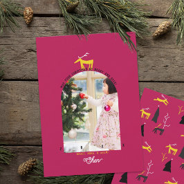 Tarjeta de Navidades fotográficos Deer & Arch