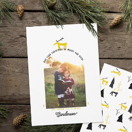 Tarjeta de Navidades fotográficos Deer & Arch