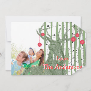 Tarjeta de Navidades fotográficos del árbol de ren
