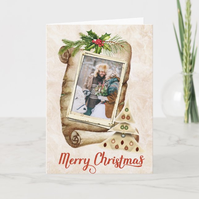 Tarjeta de Navidades fotográficos del país con ver (Anverso)