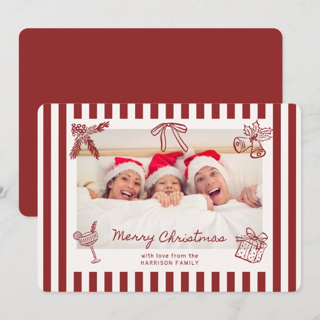 Tarjeta de Navidades fotográficos familiares de ra (Anverso / Reverso)