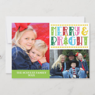 Tarjeta de Navidades fotográficos familiares moder