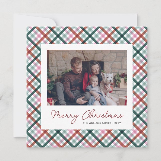 Tarjeta de Navidades fotográficos familiares perso (Anverso)