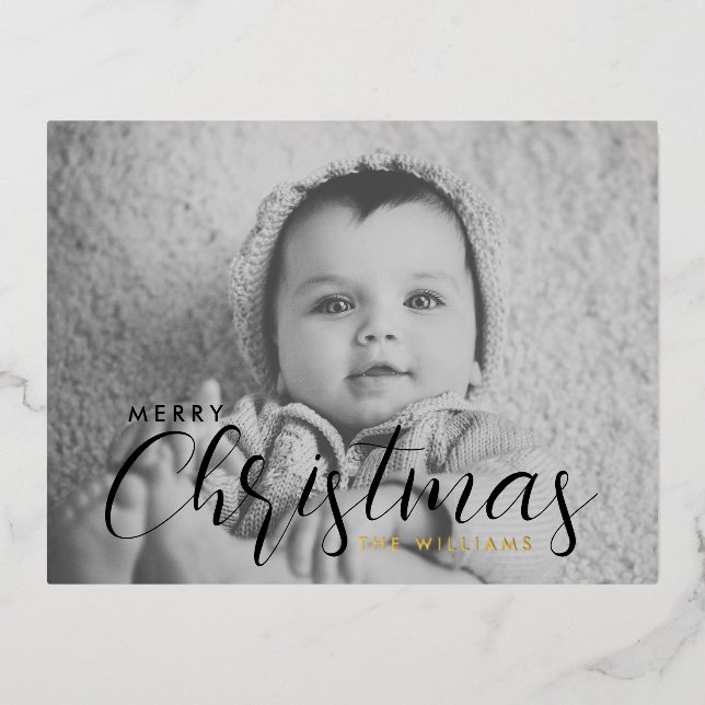 Tarjeta de Navidades fotográficos | Feliz Relieve  (Anverso)
