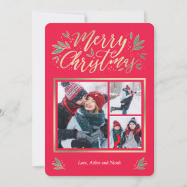 Tarjeta de Navidades fotográficos Glow 3 estaciona