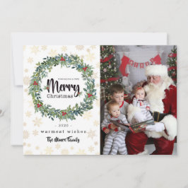 Tarjeta de Navidades fotográficos Golden Snowflake