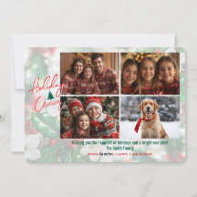 Tarjeta de Navidades fotográficos Holly Dayz Cheer