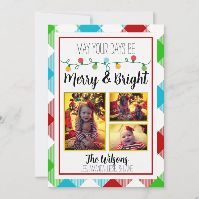 Tarjeta de Navidades fotográficos ligeros para Nav (Anverso)