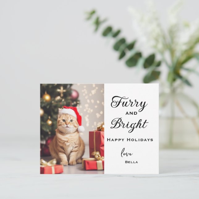 Tarjeta de Navidades fotográficos mascota - Vacaci (Anverso de pie)