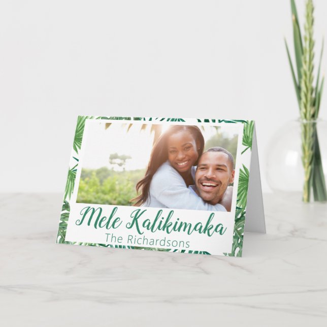 Tarjeta de Navidades fotográficos Mele Kalikimaka (Anverso)