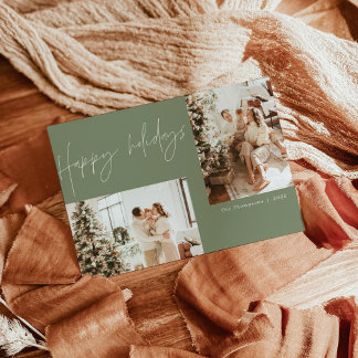 Tarjeta de Navidades fotográficos modernos Boho |