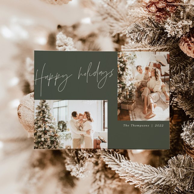 Tarjeta de Navidades fotográficos modernos Boho |  (Subido por el creador)