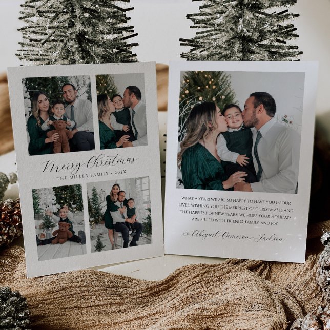 Tarjeta de Navidades fotográficos modernos con Col (Subido por el creador)