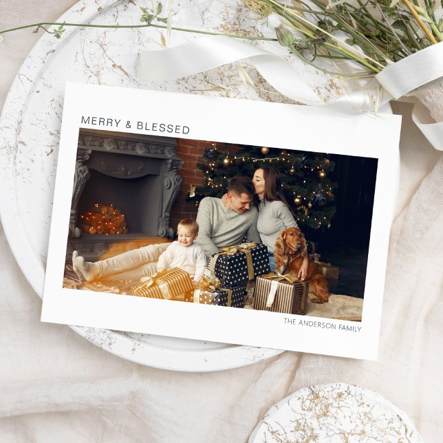 Tarjeta de Navidades fotográficos modernos de Merr (Subido por el creador)