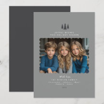 Tarjeta de Navidades fotográficos modernos y grise