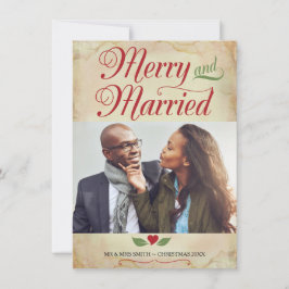 Tarjeta de Navidades fotográficos, mora y casada