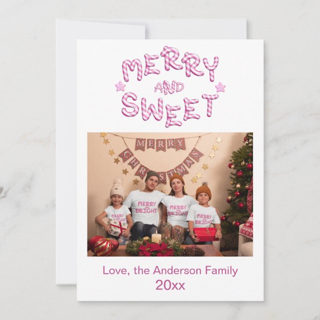 Tarjeta de Navidades fotográficos navideños y bril (Anverso)
