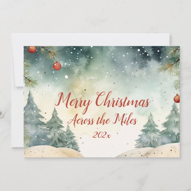 Tarjeta de Navidades fotográficos "Over the Miles" (Anverso)