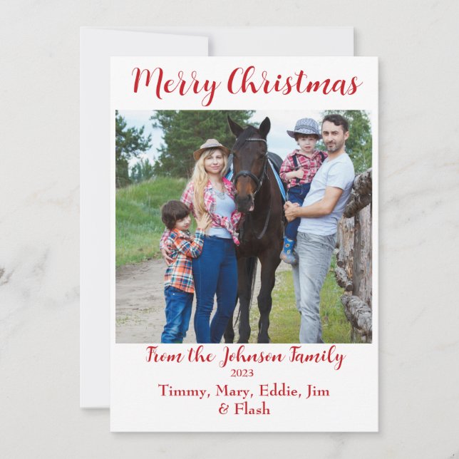 Tarjeta de Navidades fotográficos personalizados (Anverso)