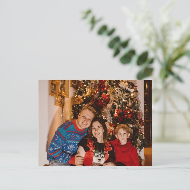 Tarjeta de Navidades fotográficos personalizados - (Anverso de pie)