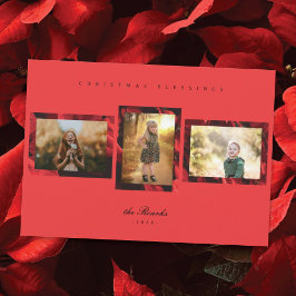 Tarjeta de Navidades fotográficos Poinsettia Petal
