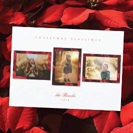 Tarjeta de Navidades fotográficos Poinsettia Petal