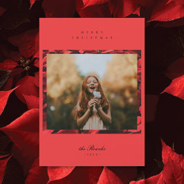 Tarjeta de Navidades fotográficos Poinsettia Petal