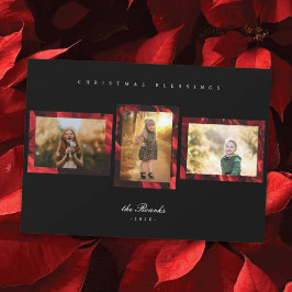 Tarjeta de Navidades fotográficos Poinsettia Petal