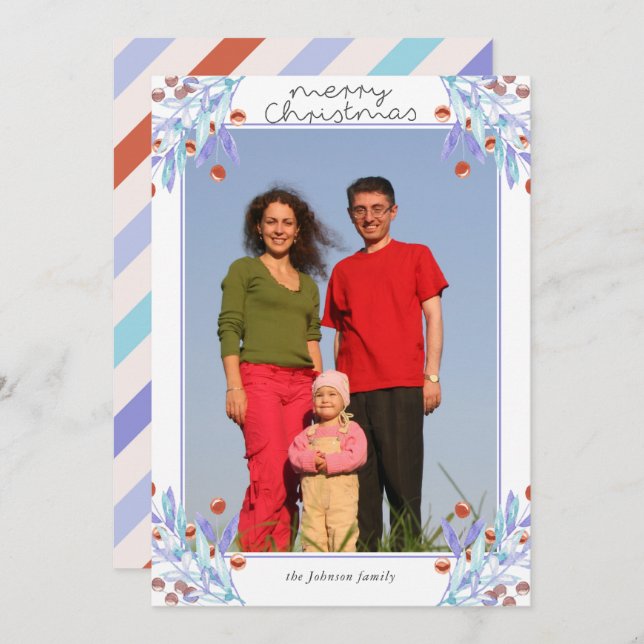 Tarjeta de Navidades fotográficos Purple Foliage H (Anverso / Reverso)