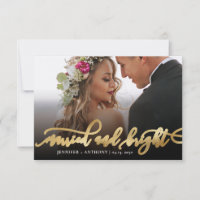Tarjeta de Navidades fotográficos recién casados y